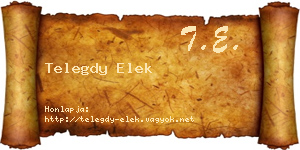 Telegdy Elek névjegykártya